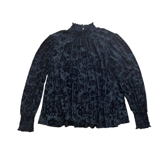 Knox Rose Burnout Velvet Floral Top L Whimsigoth Fairy Grunge Dark Cottagecore - Picture 3 of 13